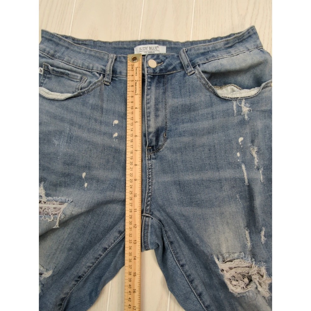 Judy Blue Lace Patch Skinny Jeans 18W destroyed mid rise - Picture 5 of 16